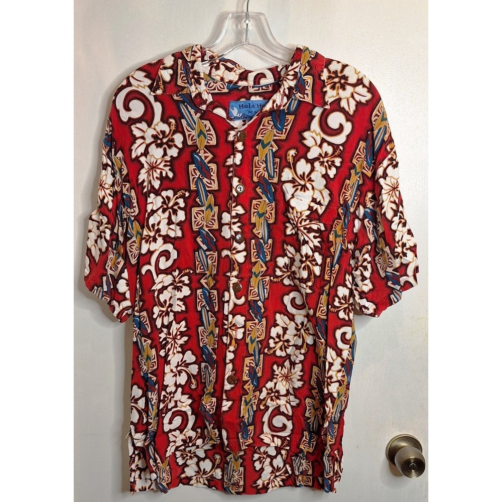 Holo Holo Men's Medium Button up Short sleeve Shirt‎ Tropical "For the Journey"